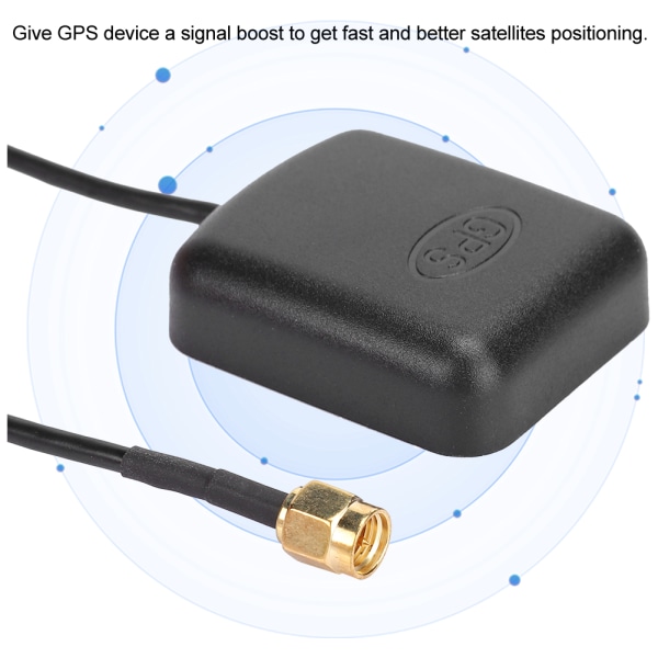 3 meter/9,8 fot Bil GPS Antenn SMA Kontakt Antennkabel Magnetisk Bas DVD Navigationssignal Förstärkare