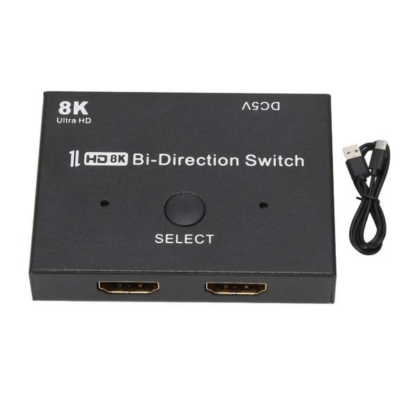 HD Multimedia Interface Switcher 48 Gbps 2x1/1x2 kaksisuuntainen jakaja Tukee 8K 60Hz/30Hz 4K 120Hz/60Hz