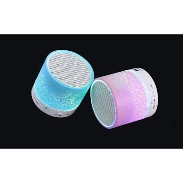 Blå Mini Bærbar Højttaler LED Bluetooth Trådløs Håndfri med TF USB FM Blå