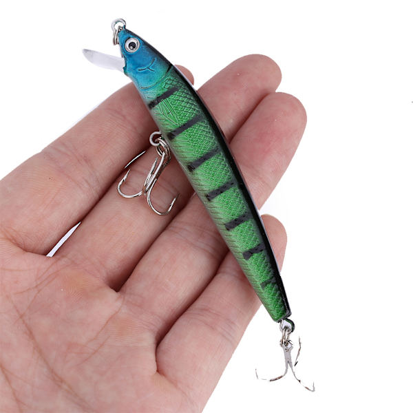 10 st Färgglada Fiskedrag 95mm Crankbaits Vassa Krokar Beten Fiske Tillbehör
