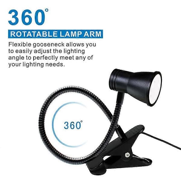 USB LED Skrivebordslampe Klemlygte Læselampe