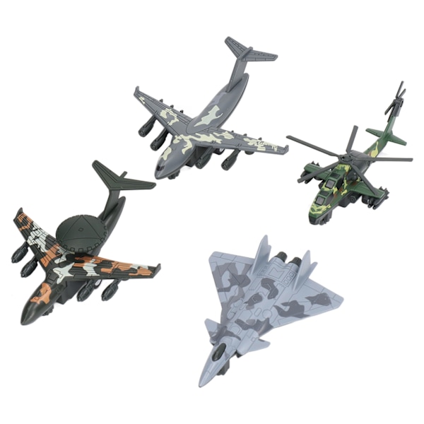 4 st Drag Back Flygplan Leksak Barn Pojkar Legering Simulerad Flygplan Modell Födelsedagspresent Dekoration Kamouflage