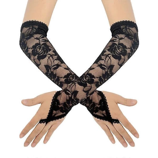 Long Lace Gloves Opera Length for Dance Party