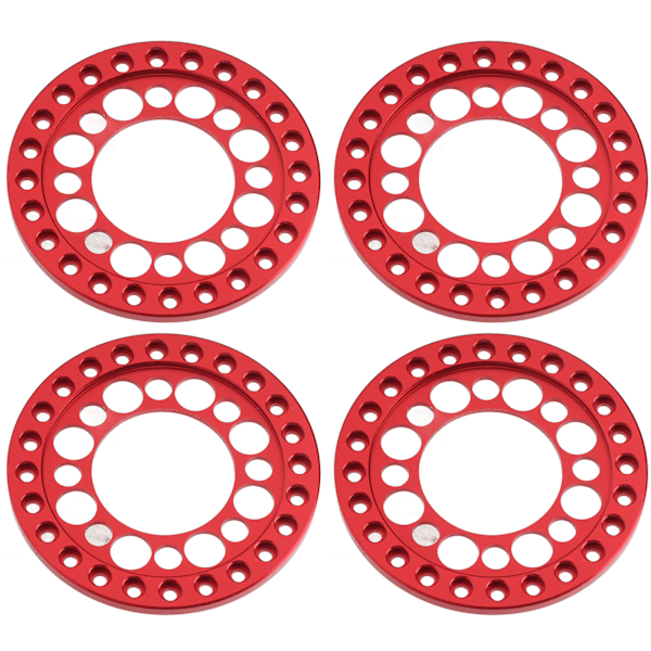 4 kpl RC-vanteiden Beadlock-renkaat, vanteenvaihtorenkaat Axial SCX10 90046:lle, Traxxas TRX4 1/10 RC-autolle, punainen