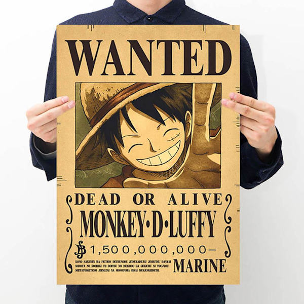 42x28,5CM Japansk tegneserie Anime-figurer ønsket Kraft-plakat Hjemmedekorasjonstilbehør for vegg eller dør Type 2