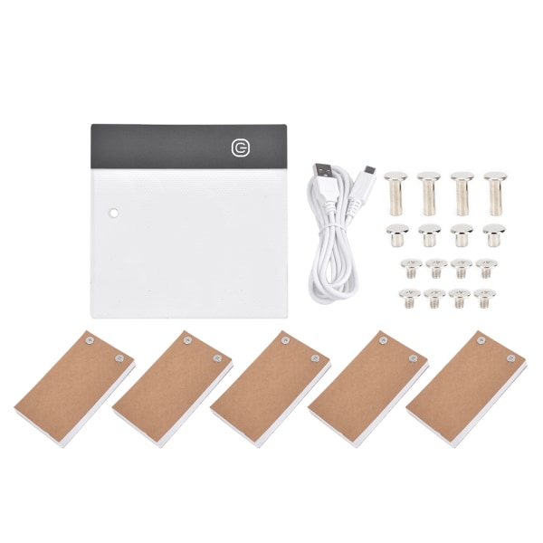 Handritning LED-tavla Portabelt positioneringshål USB Flip Book Kit Målning TillbehörUSB