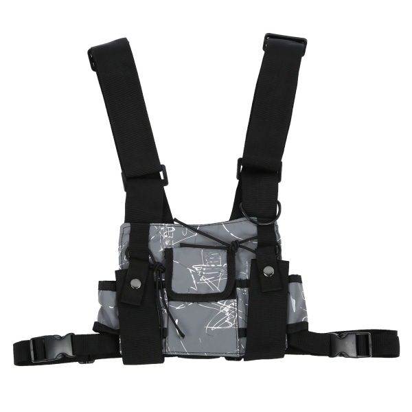 Reflekterende Taktisk Vest med Justerbar Stropp - Multifunksjonell Utstyr for Walkie Talkie