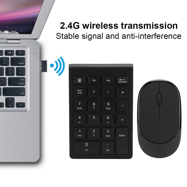 2.4G langaton erittäin ohut 22-näppäimen kytkimettömän numeronäppäimistön ja langattoman hiiren setti RF304T:lle
