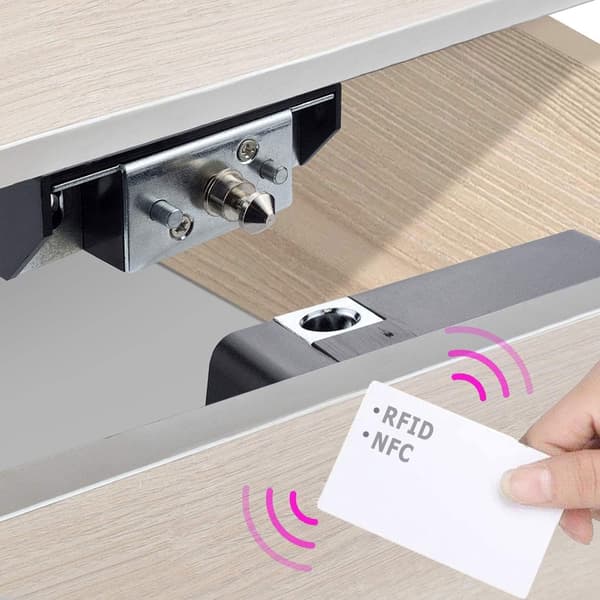 Skåplås, Smarta NFC Elektroniska Lås för Låda, Dolda Kortlås för Träskåp Garderob Skafferi Möbler (Android IOS)