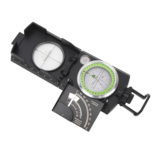 Svart Multifunktionell Kompass - Noggrann Kompass med Skala, Inclinometer och Glow-in-the-Dark-Funktion