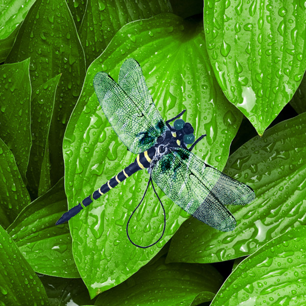 Dragonfly-figur PVC-simulering Dragonfly-modell Insektsmiddel med sikkerhetsnål og stropp for utendørs camping Fjellklatring Fiske