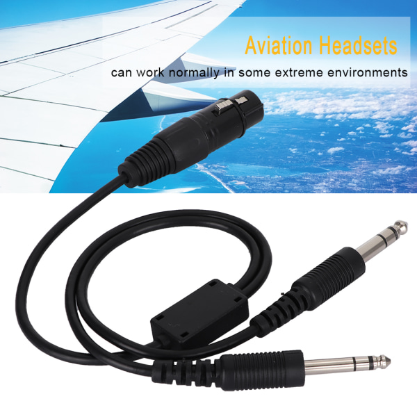 For Airbus XLR til GA Dual Plug 5 Pin Headset Adapter Kabel Aviation Hodetelefonkabel