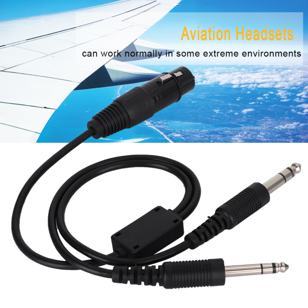 Til Airbus XLR til GA Dual Plug 5 Pin Headset Adapter Kabel Aviation Hovedtelefonkabel
