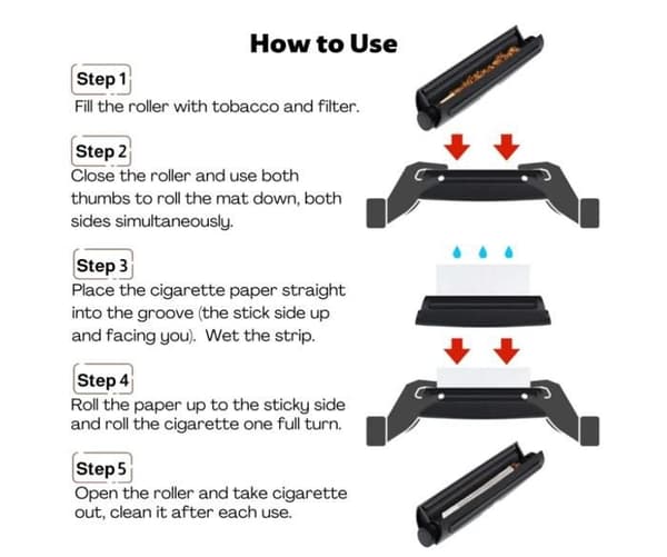 110 mm bærbar manuel cigaretrullemaskine, justerbar håndrullemaskine, sort