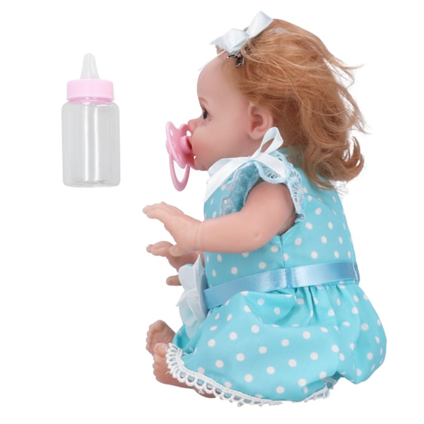 12-tums Reborn Baby Doll Livsliknande Baby Girl Doll Toy Hårklämma Matningsflaska Nippel Set