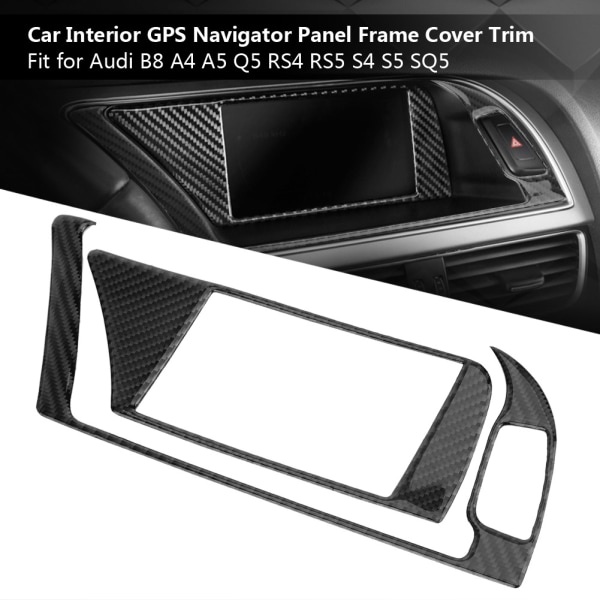 Carbon Fiber Bilinteriør GPS Navigator Panel Rammedeksel Trim for Audi B8 A4 A5 S4 S5