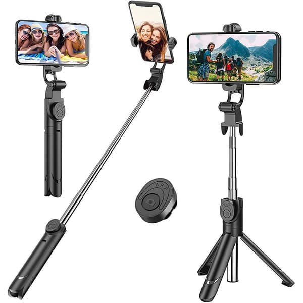 Teleskopisk Selfiepinnen Mobiltelefon Bluetooth Stativ