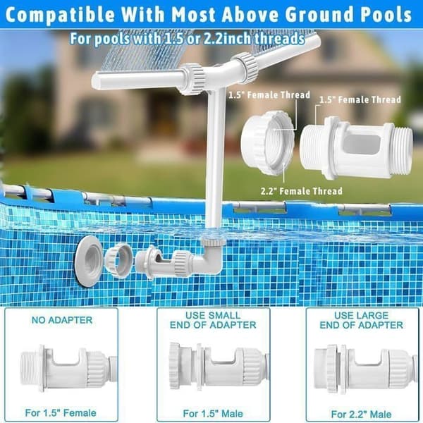 Poolfontæne, Dual Jet Pool-tilbehør, 2-i-1 justerbar poolfontæne til fritstående pools, CASCADE YYV