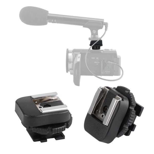 Hot Shoe Adapter til videokamera Kameratilbehør, sort ABS CSM-3