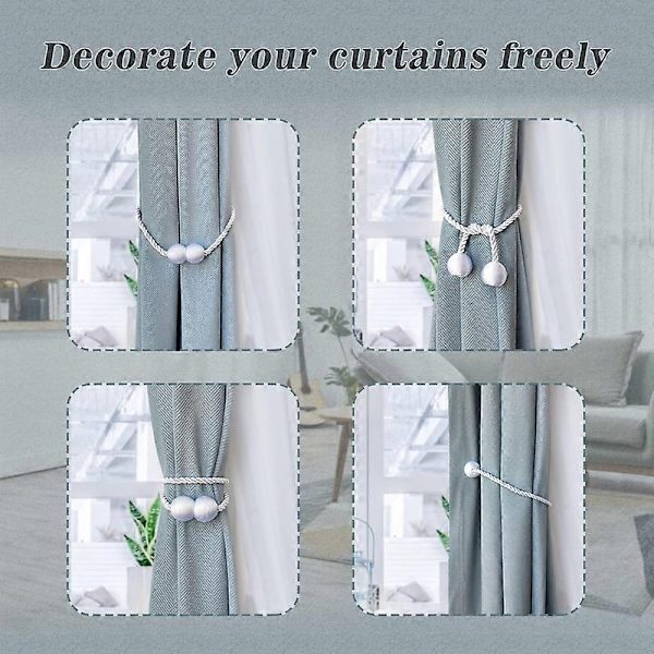 Magnetic Curtain Tiebacks Black 2 pcs Decorative Curtain Tiebacks