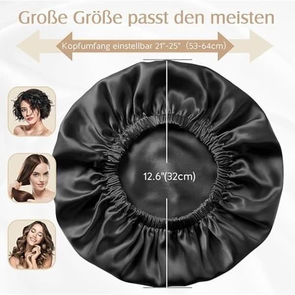 Nathue - 22 Momme - 100% Mulberry Silke - Åndbar - Justerbar - Sort