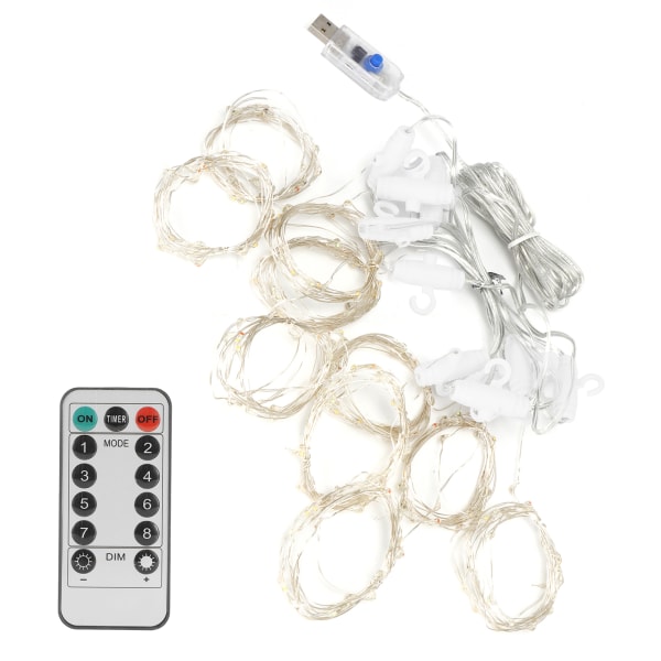 280 LED Lyslenke USB 8 Lysmoduser Dekorative Vindusgardinlys for Soverom