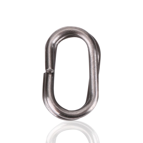 100 st rostfritt stål ovala delade ringar Svängbar Snap fiskeredskapskoppling (6x10mm)