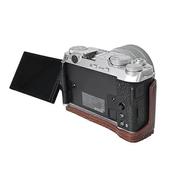 Case for Fujifilm X-M5 with Shoulder Strap, Genuine Leather, Protective Camera Cover - Coffee