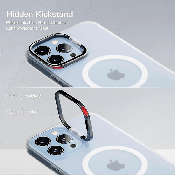 Magnetic Case with Stand Compatible with iPhone 13 Pro Max/iPhone 13 Pro/iPhone 13, Shockproof Protection