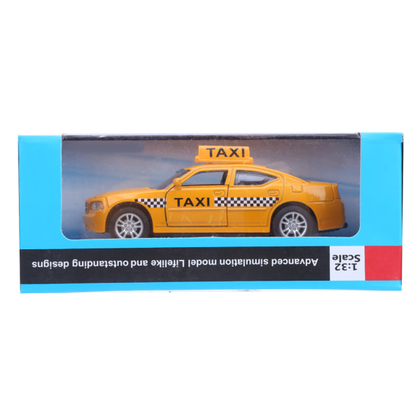 1:32 Alloy Pull Back Taximodell Högsimulerad taximodell med musikljuseffektGul taximodell