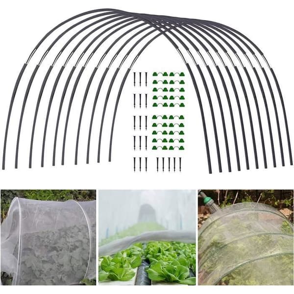 Växthusbågar, Trädgårdsbågar för pallkragar, 18-pack 1,14 meter radskyddsbågar