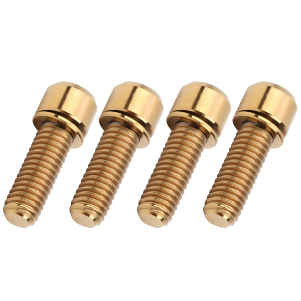 4 stk bærbar M6x18 titanium legering mountainbike landevejscykel spindel skrue høj styrke gylden