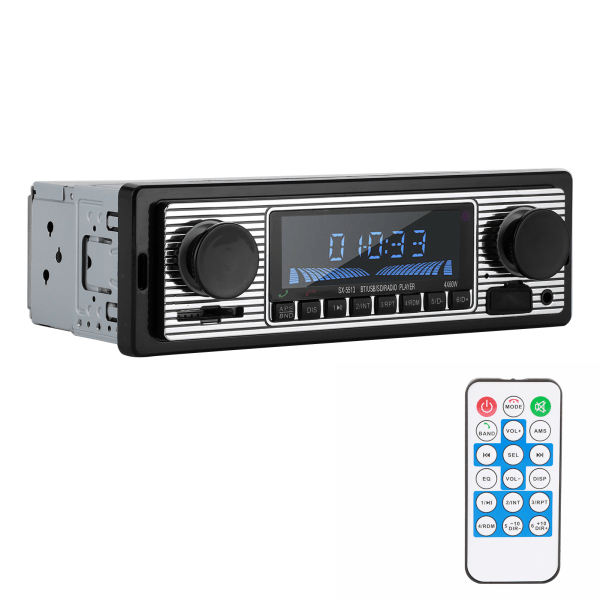 Auto Bluetooth Radio Klassisk Auto Stereo MP3-musikspelare med USB Sd AUx FM InDash-huvudenhet (12V)