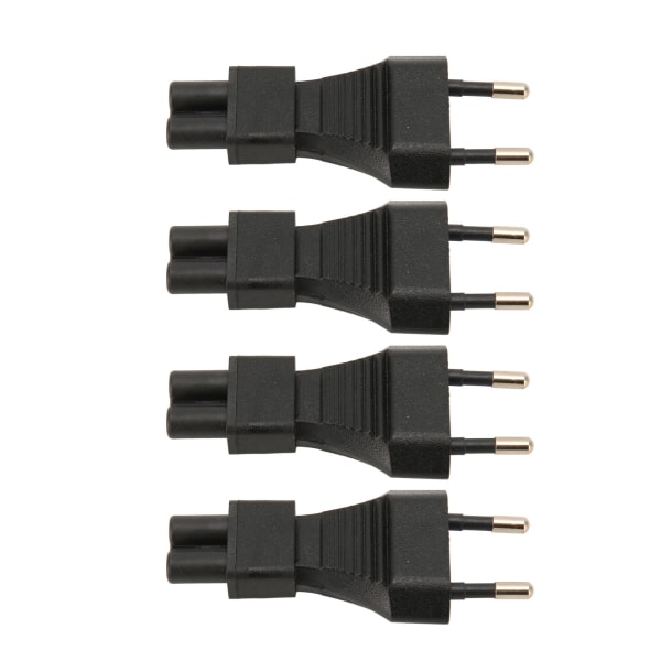 4 STK EU-plugg hann til IEC320 C5 strømadapter 2,5A 250V Plug and Play stikkontakt EU-plugg 100-250V