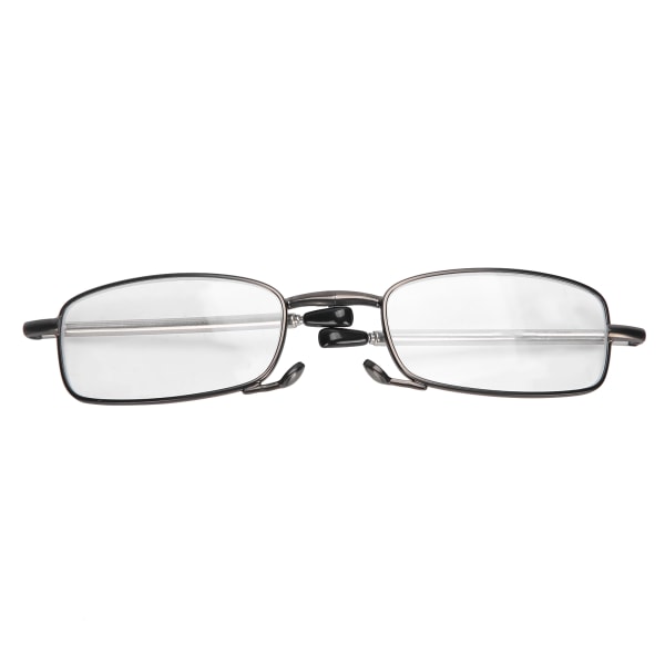 Sammenleggbare briller Unisex menn kvinner rustfritt stål eldre anti-skli lesebriller (+250 grå)