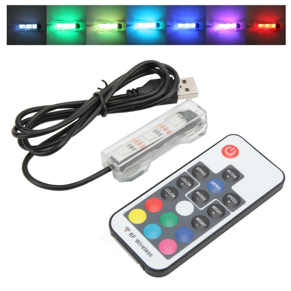 LED Aquarium Light Micro Landscape Fish Tank Fjärrkontrolllampa för medelstora små akvarier med sexkantiga block Svart linje