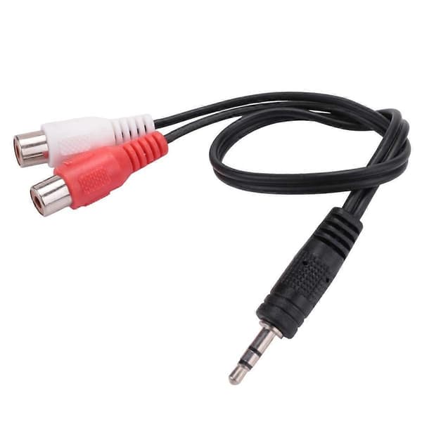 3,5 mm Stereo Adapter Jackstik Til 2 RCA Hun Adapter Lydkabel, 3,5 mm Han til 2x RCA Hun