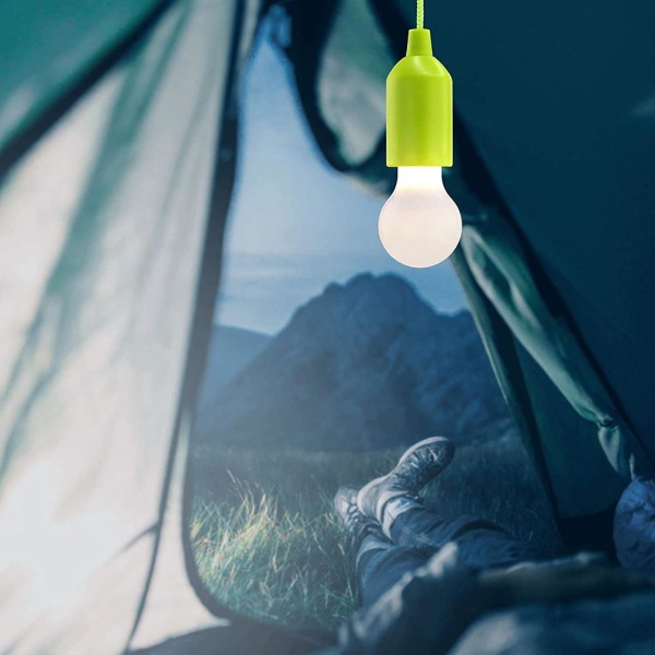 3 stk/4 stk/5 stk LED trekkledning pære lys hengende pære batteridrevet bærbar hengende lampe på et tau for camping i bakgården