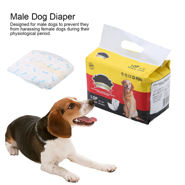 Hanhund Hvalpe Mave Wraps Ble Ble Sanitary Physiological Bukser (M)