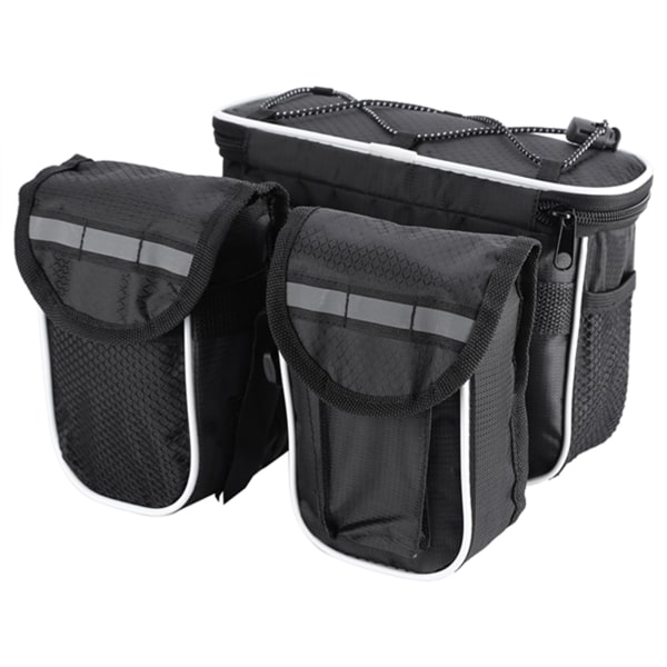 Vattentät Cykel Front Top Tube Bag Cykelram förvaringsväska (svart)