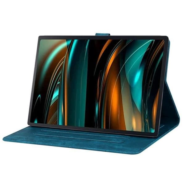 Etui til Galaxy Tab A9+ - Blå Kat - PU-læder - TPU-silikonebumper - Kortlommer