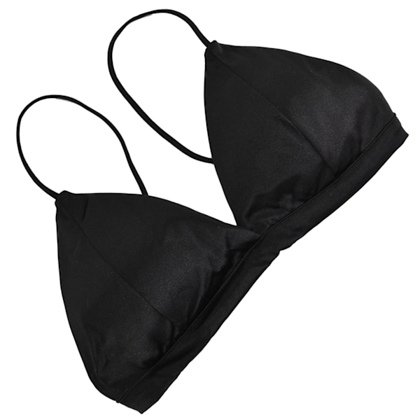 Kvinners Sateng Triangel Bralette Pustende Trådløs Sove BH Dyp V-hals Bralette Svart