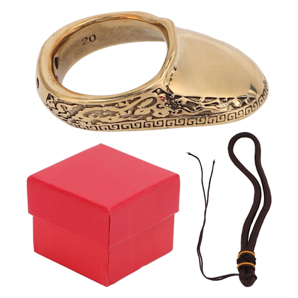 Bågskytte tumring Universal bågskytte skytte Metall Mässing Finger Guard Skiftnyckel Fingerskydd med Anti Lost Rep 20mm