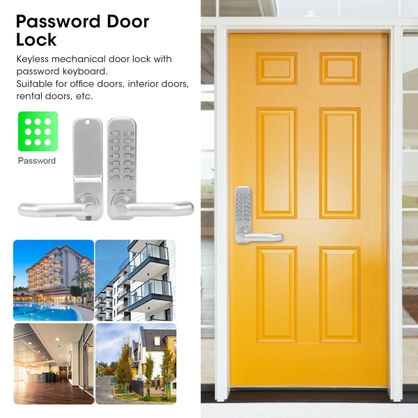 Smart mekanisk dør lås digital adgangskode indtastning ikke-strøm tyverisikring sikkerhed hjem adgang