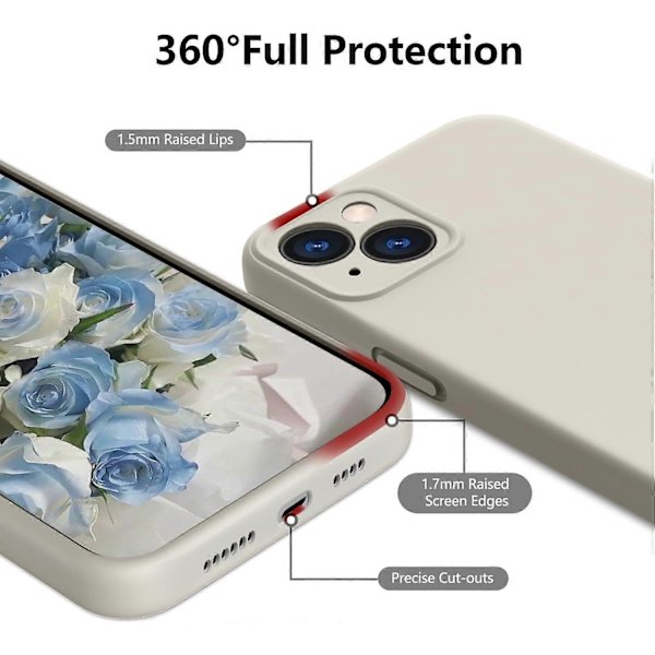 Liquid Silicone Case, Full Protective Covered Gel Rubber Slim Shockproof Case with Microfiber Lining, for iPhone 15 Case 6.1 inch