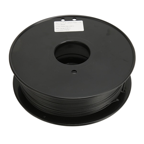 Kolfiber Filament 1.75mm PLA Rulle 1kg Spolstorlek Noggrannhetsfel 0.03mm Utskrift Matt Filament för 3D-skrivare Svart