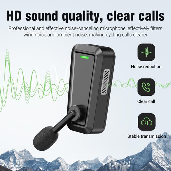 Handsfree-intercomkit för motorcyklar, trådlöst Bluetooth 6.0-kommunikationssystem, IPX5-vattentålighetsklassning.