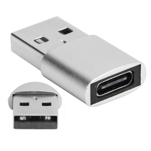 TypeC Adapter Converter Hona till USB Hane Snabbladdande datorförlängningstillbehör (silver)