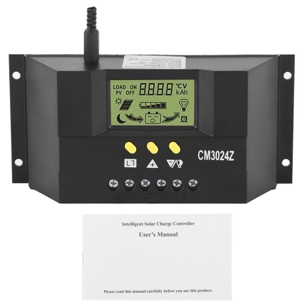 12V 24V 30A Solar Charge Controller Regulator PWM LCD-skärm för hem industriell kommersiell
