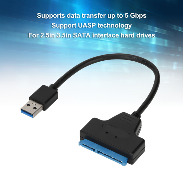 USB3.0 SATA-adapter för 2,5-tums 3,5-tums SATA-hårddiskar